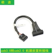 机箱前置USB3.0转USB2.0转接线19/20pin转9pin线新机箱USB3.0线