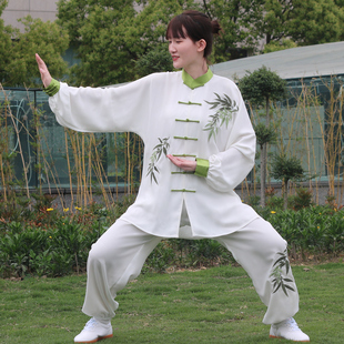 春夏太极服女太极拳练功服男武术比赛表演服中国风套装春秋季刺绣