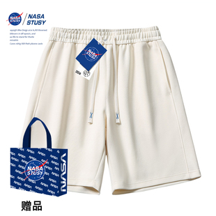 NASA夏季短裤男简约直筒宽松运动裤男士休闲裤棉质五分裤