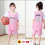 儿童篮球服套装幼儿园男童，表演服装女童小学生，假两件训练运动球衣