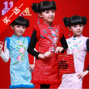 布布发现秋冬中国风女童，旗袍连衣裙古筝，表演唐装礼服童装