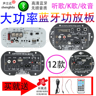 大功率车载低音炮功放板蓝牙音箱主板12V24V220V带话筒扩音功放器