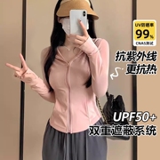 冰丝防晒衣女2024小个子，修身防紫外线轻薄外套运动瑜伽服上衣