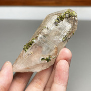 11天然四川美姑水晶簇 绿帘石晶体共生 原石 小摆件 矿标石收藏