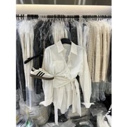 衬衫2024女韩版中长款白色长袖，设计感小众，衬衣裙宽松气质上衣