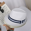 韩版潮遮阳帽英伦绅士帽夏天男士，草帽出游西服礼帽，爵士帽沙滩帽子