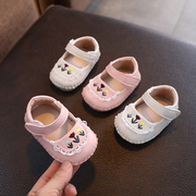春秋婴儿鞋男女宝宝0-1岁公主皮鞋不掉跟软底休闲防滑学步鞋6