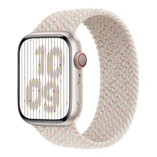 适用applewatch9表带彩虹iwatch876单圈编织尼龙，苹果手表ultra男女款，444041mm运动创意时尚配件潮45表带