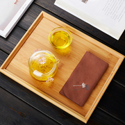 竹子茶盘家用简约托盘干泡小茶盘单层茶台实木竹制茶海茶具