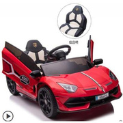兰博基尼儿童电动车四轮汽车遥控玩具车可坐人小孩带摇摆宝宝童车