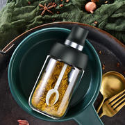 密封调味瓶刷油壶调料，盒防潮调料罐勺盖一体调料玻璃厨房调料瓶
