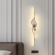 极简长条壁灯创意卧室床头客厅壁灯格栅电视沙发背景墙充电款壁灯