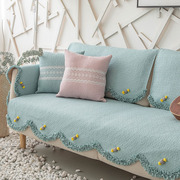 韩式简约沙发垫四季通用纯棉布艺全棉，时尚防滑坐垫实木皮沙发套罩