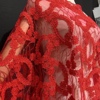 重工水溶镂空面料司藤款三合一骨线红色新娘礼服设计师蕾丝布料