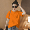 网红t恤女短袖夏季2023年纯棉橙色韩版半袖宽松上衣体恤ins潮