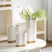 陶瓷花瓶摆件北欧风格客厅装饰轻奢现代ins清新简约白色方形水培