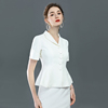 诗璐雅小香风名媛职业套装，女洋气夏季高端ol气，质薄款白色西装套裙