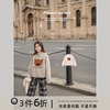 史豌豆(史豌豆)女童毛衣，2023冬季日系半高领卡通针织衫女宝宝加厚外套