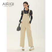 ARQ 背带裤女显瘦小个子直筒肩带日系工装连体裤AX23LK214