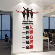 公司文化墙宣传励志标语办公室，形象背景墙面，装饰画氛围宣传3d墙贴