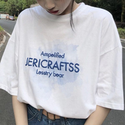 纯棉短袖t恤少女夏装初，中高中学生韩版宽松印花半袖上衣
