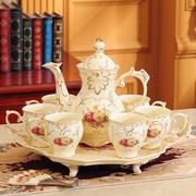 水杯茶具套装家用欧式客厅，陶瓷水具杯具茶杯子，茶壶整套奢华带托