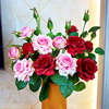 保加利亚保湿玫瑰花仿真花束假花摆设欧式轻奢装饰绢花客厅餐桌花