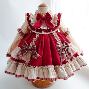 原创洛丽塔洋装女童lolita小公主蓬蓬裙小红帽拜年服儿童服装