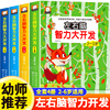 全套4册 左右脑思维训练2-3-4-5-6岁 幼儿全脑开发大脑智力开发专注力训练数学逻辑提升幼儿园小班中班大班益智书籍