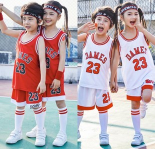 儿童迷彩篮球服球衣套装，小学生运动服中小童幼儿园，表演服男女童装