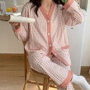 嫚熙月子服纯棉春秋产后4月份薄款孕妇睡衣女产妇孕期哺乳家居服