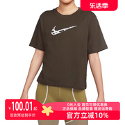 Nike耐克女装2024春季圆领透气印花运动休闲短袖T恤DQ3308