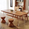 亚克力实木餐桌椅组合北欧白蜡木吃饭桌子家用书桌简约日式悬浮桌