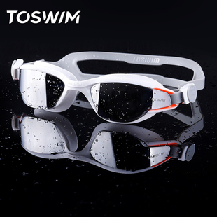 toswim大框泳镜男女士通用近视，防水防雾高清游泳眼镜，泳帽潜水装备