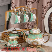欧式陶瓷咖啡杯套装英式下午茶具花茶杯套装咖啡具15件结婚
