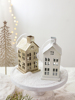 复古铁艺铁皮房子圣诞树装饰挂件北欧浪漫圣诞节桌面摆件