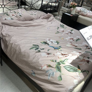 IKEA宜家被套 巴利贝 粉色花卉图案纯棉温馨床上用品被套