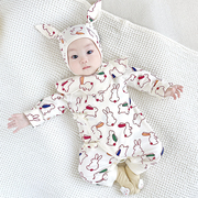 新生儿婴儿衣服套装男孩公主女宝宝，满月喜庆百日宴0一3月连体衣