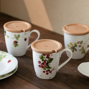秋实系列骨瓷陶瓷杯水杯茶杯牛奶，咖啡早餐杯，创意设计日式和风