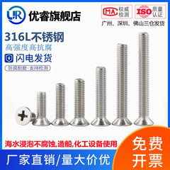 316l不锈钢十字沉头加长平头小螺钉