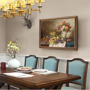 网红餐厅装饰画现代美式饭厅墙画壁画欧式油画质厨房莫奈餐桌