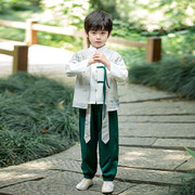 汉服男童中国风短袖套装儿童，唐装夏季男宝宝礼服男孩华服中式服装