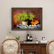 餐厅装饰画美式高档歺厅厨房，挂画水果饭厅，壁画欧式客厅画酒杯油画