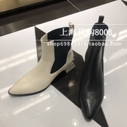 恋尚萝莎2022年冬季女靴欧美尖头铆钉短靴高跟靴时装靴 3T59602