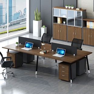 急速杭州办公家具办公桌简约现代4人位职员桌椅组合屏风工作