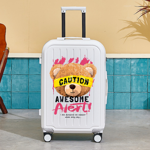 高颜值行李箱20寸女涂鸦登机密码箱大容量学生万向轮旅行拉杆箱子