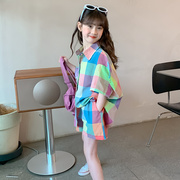 女童夏装套装2024韩版洋气儿童夏季小女孩网红时髦童装两件套