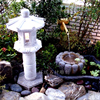 大理石花盆鱼缸喷泉流水钵户外庭院，日式水景观，石槽石灯笼(石灯笼)石雕摆件