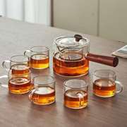 忆壶茶玻璃茶具套装茶壶，功夫茶家用会客茶杯简约茶台办公泡茶整套