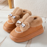 包跟棉拖鞋女冬季厚底居家可爱兔子，毛绒绒(毛，绒绒)拖鞋冬加厚保暖棉鞋